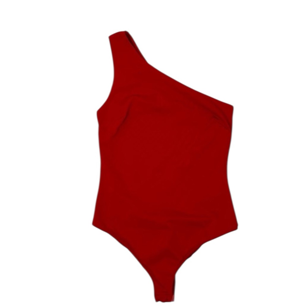 FREE PEOPLE Bodysuit One Shoulder Shiny Red- S